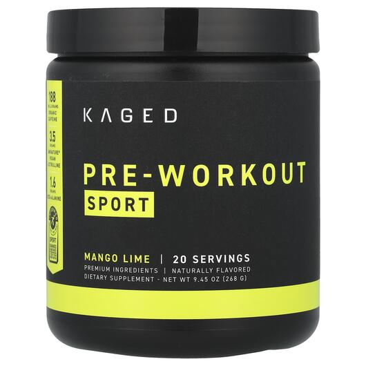 Основное фото товара PRE-KAGED Sport Pre-Workout Mango, Предтренировочный комплекс, 26