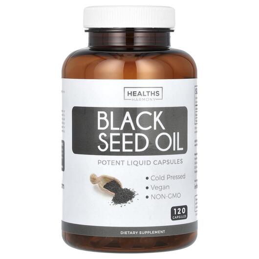 Основное фото товара Healths Harmony, Черный тмин, Black Seed Oil, 120 капсул