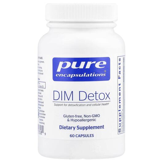 Основне фото товара Pure Encapsulations, DIM Detox, Дііндолілметан, 60 капсул