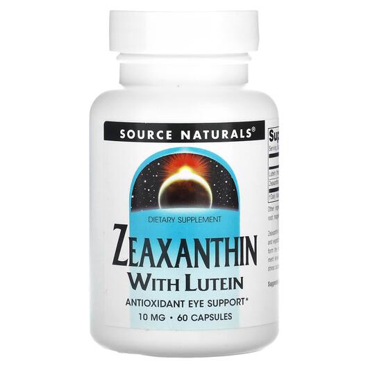 Основное фото товара Зеаксантин с лютеином 10 мг, Zeaxanthin with Lutein, 60 капсул