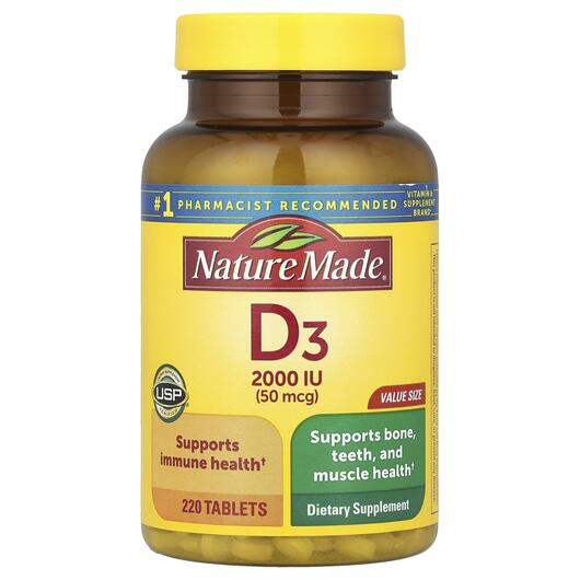 Основное фото товара Nature Made, Витамин D3, Vitamin D3, 220 таблеток