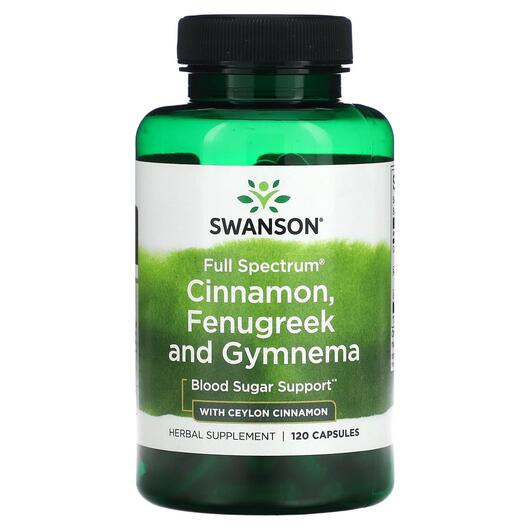Основное фото товара Full Spectrum Cinnamon Fenugreek & Gymnema, Экстракт корицы, 