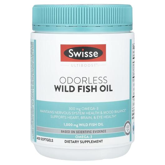Основное фото товара Омега 3, Ultiboost Odorless Wild Fish Oil 1000 mg, 400 капсул