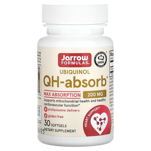 Основное фото товара Убихинол 200 мг, Ubiquinol QH-Absorb 200 mg, 30 капсул