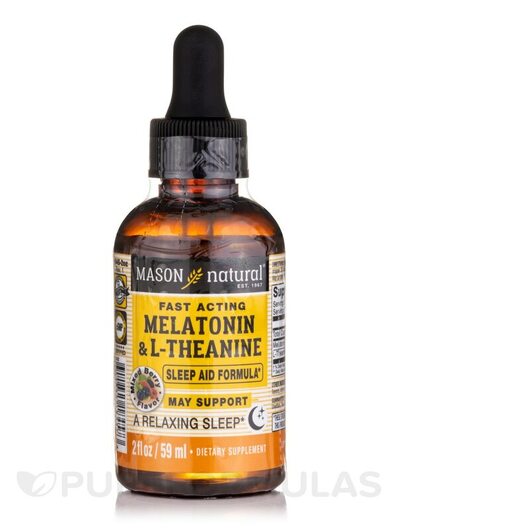 Основное фото товара Melatonin + L-Theanine Liquid Drops Mixed Berry Flavor, L-Теанин,