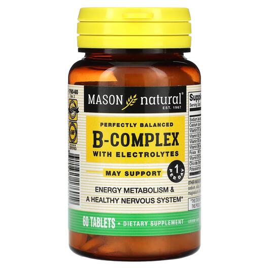 Основное фото товара Perfectly Balanced B-Complex with Electrolytes, B-комплекс, 60 та