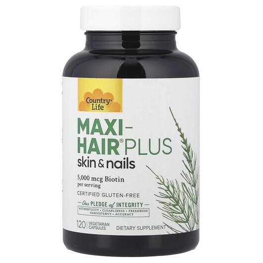 Основне фото товара Maxi-Hair Plus Skin & Nails, Вітаміни для волосся, 120 капсул