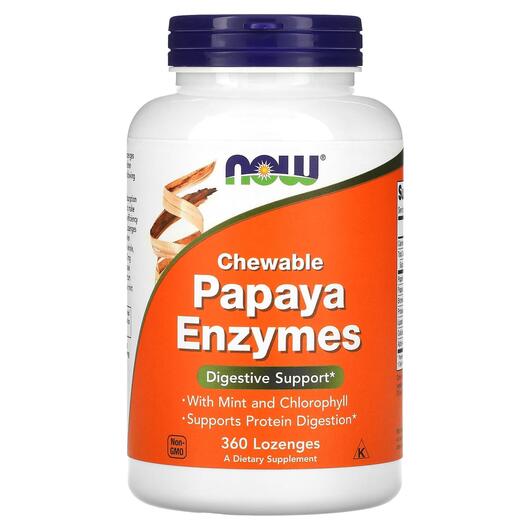 Основное фото товара NOW, Ферменты Папайи, Chewable Papaya Enzymes, 360 таблеток
