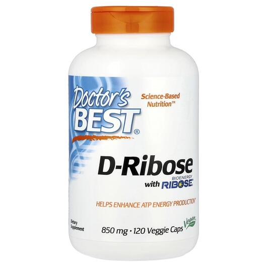Основне фото товара Doctor's Best, D-Ribose 850 mg, D-Рибоза 850 мг, 120 капсул