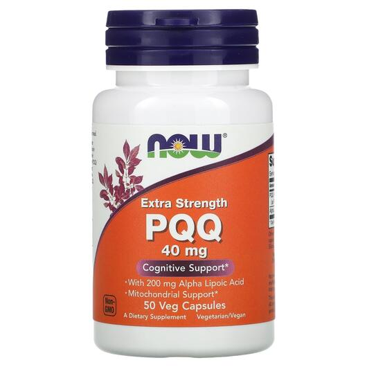 Основное фото товара NOW, Пирролохинолинхинон 40 мг, PQQ 40 mg, 50 капсул