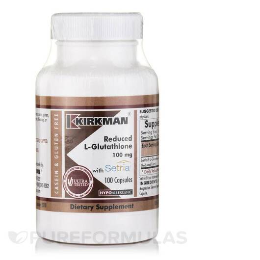 Основное фото товара Reduced L-Glutathione 100 mg Hypoallergenic, L-Глутатион, 100 кап