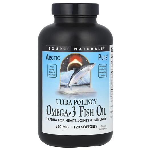 Основное фото товара Arctic Pure Ultra Potency Omega-3 Fish Oil 850, Омега 3, 120 капс