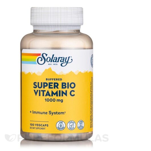 Основное фото товара Solaray, Витамин C, Timed Release Super Bio Vitamin C, 100 капсул