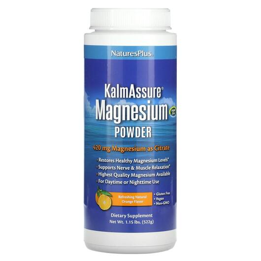 Основное фото товара Магний, Kalmassure Magnesium Powder Orange Flavor 400 mg, 522 г