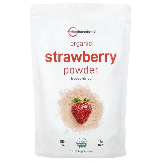 Основное фото товара Micro Ingredients, Ферменты, Organic Strawberry Powder, 454 г