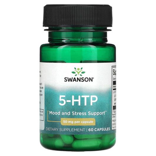Основное фото товара Swanson, 5-гидрокситриптофан, 5-HTP 50 mg, 60 капсул