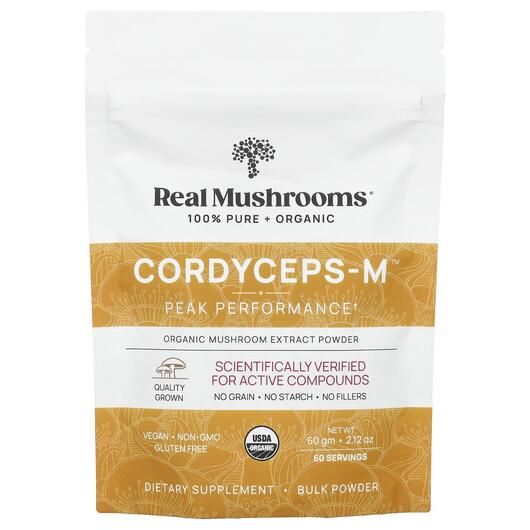 Основное фото товара Real Mushrooms, Грибы Кордицепс, Cordyceps-M, 60 г
