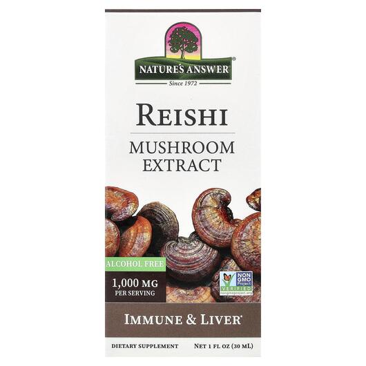 Основное фото товара Грибы Рейши, Reishi Mushroom Extract Alcohol Free, 30 мл
