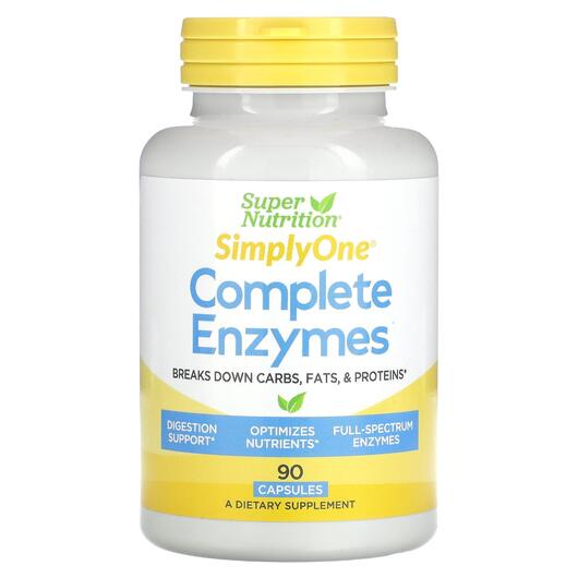 Основное фото товара Super Nutrition, Ферменты, Simply One Complete Enzymes, 90 капсул