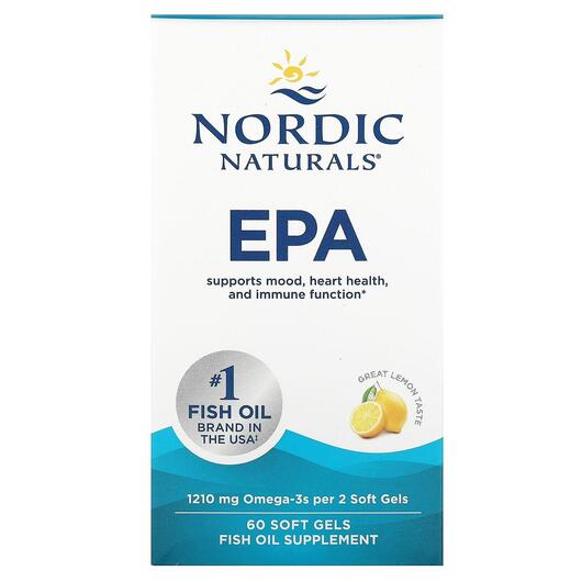 Основное фото товара Nordic Naturals, ЭПК, EPA Lemon 1000 mg, 60 капсул