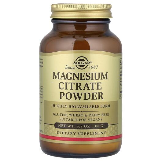 Основное фото товара Solgar, Магний Цитрат, Magnesium Citrate Powder, 108 г