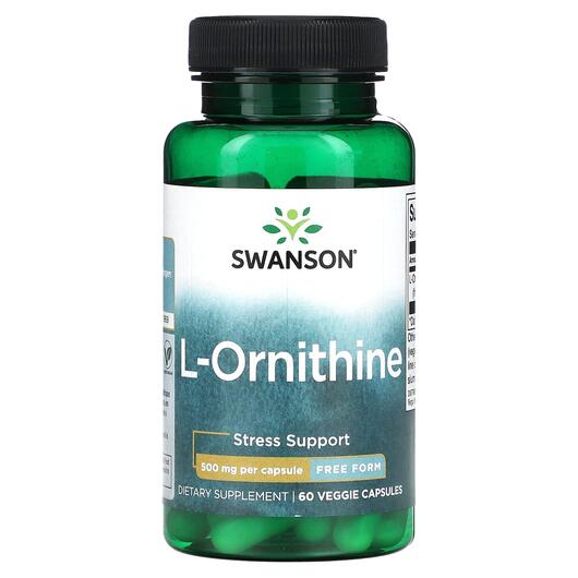 Основное фото товара Swanson, L-Орнитин, L-Ornithine Free Form 500 mg, 60 капсул