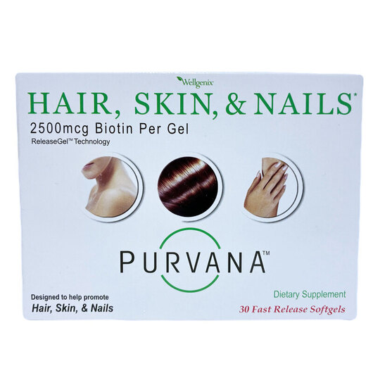 Основне фото товара Wellgenix, Purvana Hair Skin & Nails, Пурвана, 30 капсул