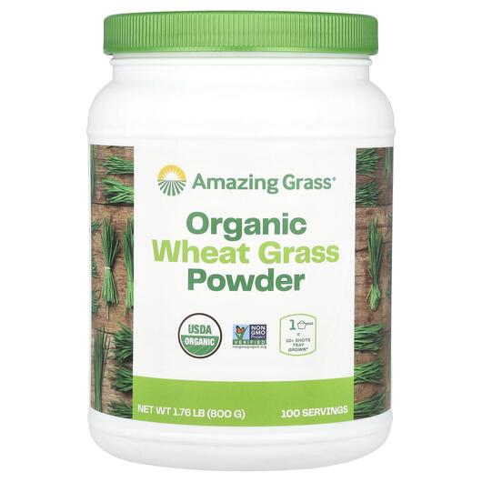 Основне фото товара Amazing Grass, Organic Wheat Grass, Пророщенная пшеница, 800 г