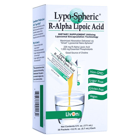 Основное фото товара Lypo-Spheric R-Alpha Lipoic Acid, R-альфа-липоевая кислота, 171 м