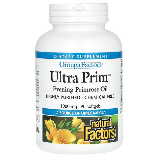 Основное фото товара Масло примулы вечерней, Ultra Prim 1000 mg, 90 Softgles