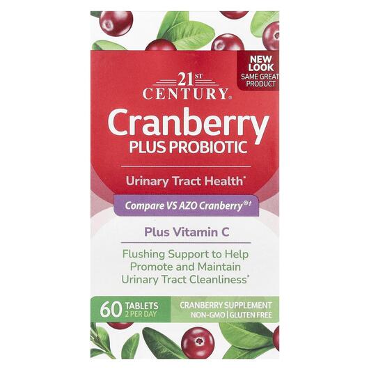 Основное фото товара Клюква с пробиотиками, Cranberry Plus Probiotic, 60 таблеток