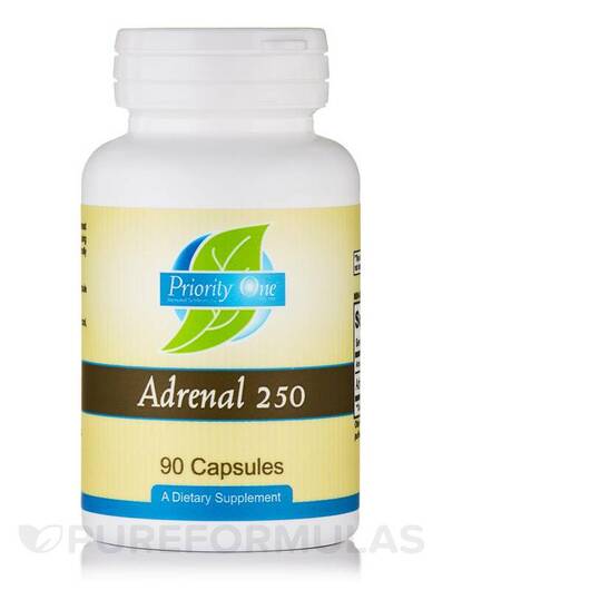 Основное фото товара Priority One, Поддержка надпочечников, Adrenal 250 mg, 90 капсул