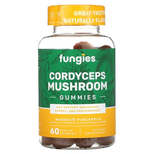 Основное фото товара Cordyceps Mushroom Gummies Mango and Pineapple, Грибы, 60 Pectin 