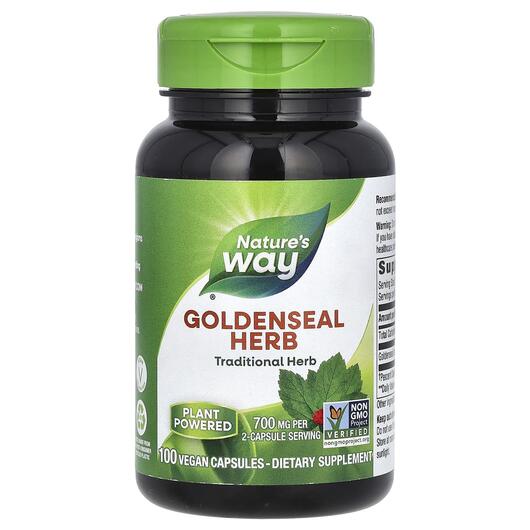 Основное фото товара Желтокорень 400 мг Корень, Goldenseal Herb 400 mg, 100 капсул