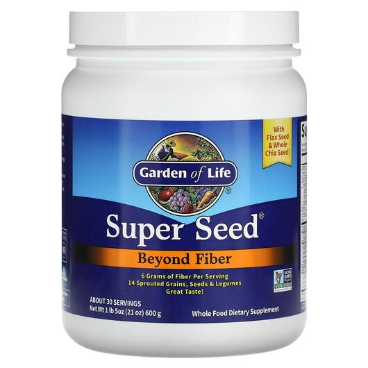 Основное фото товара Garden of Life, Клетчатка, Super Seed Beyond Fiber, 600 г