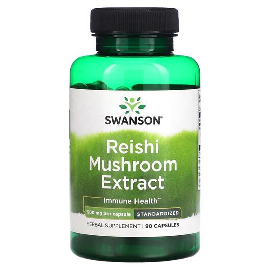 Основное фото товара Грибы, Reishi Mushroom Extract Standardized 500 mg, 90 капсул