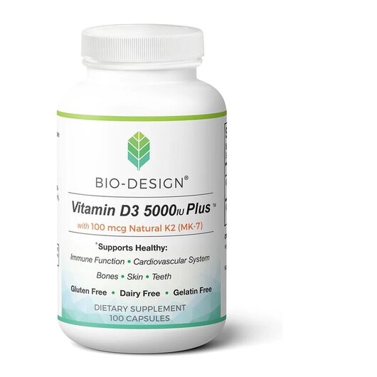 Основне фото товара Bio-Design, Vitamin D3 5000 IU Plus, Вітамін D3, 100 капсул