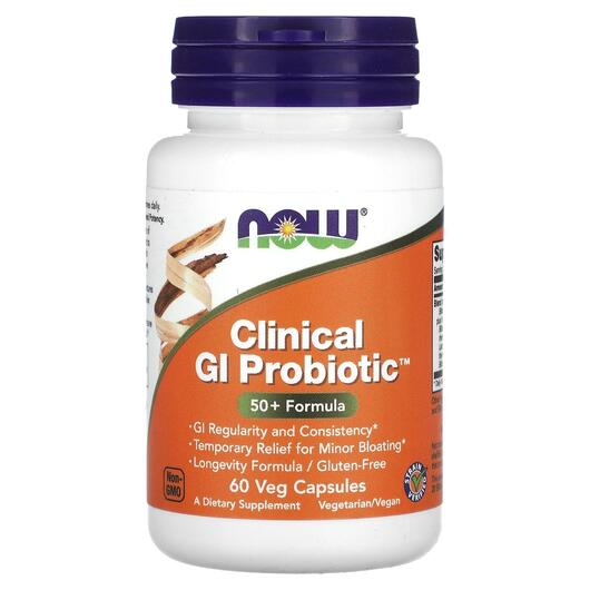 Основное фото товара NOW, Пробиотики, Clinical GI Probiotic, 60 капсул