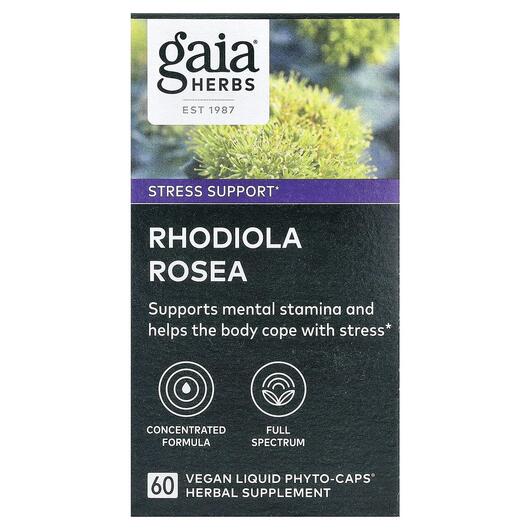 Основное фото товара Gaia Herbs, Родиола, Rhodiola Rosea, 60 капсул
