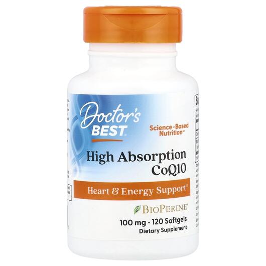 Основное фото товара Doctor's Best, Убихинон, High Absorption CoQ10, 120 капсул