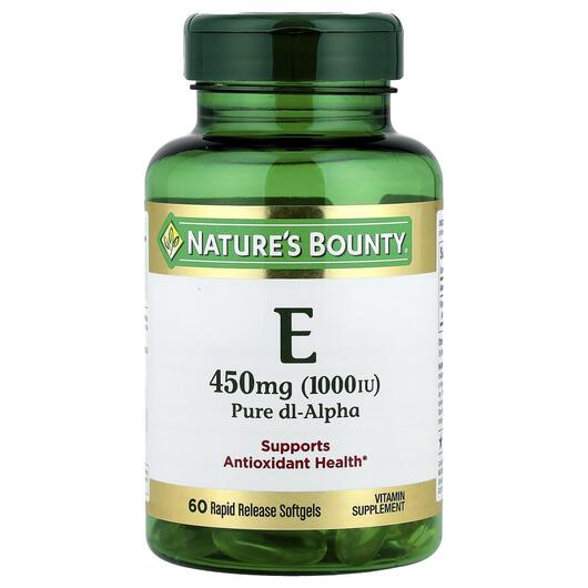 Основное фото товара Vitamin E 450 mg Pure Dl-Alpha, Витамин E 450 мг 1000 МЕ, 60 капс
