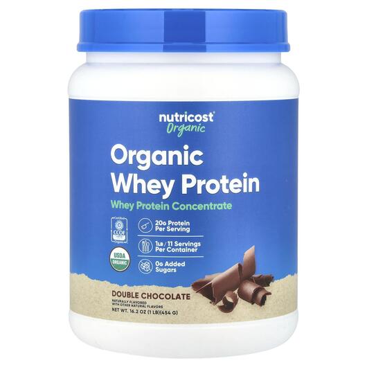 Основное фото товара Nutricost, Протеин, Organic Whey Protein Double Chocolate, 454 г