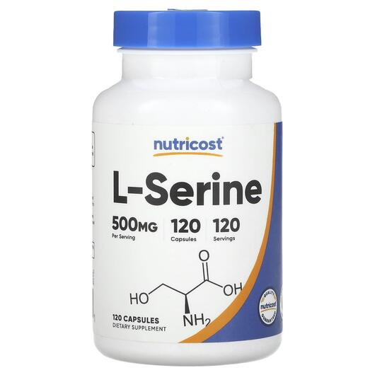Основное фото товара Nutricost, L-Серин, L-Serine 500 mg, 120 капсул