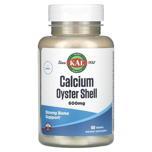 Основное фото товара KAL, Кальций, Calcium Oyster Shell 600 mg, 100 таблеток