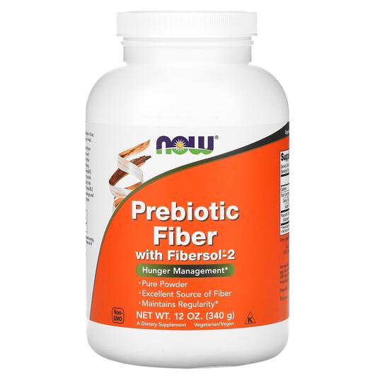 Основное фото товара NOW, Клетчатка, Prebiotic Fiber, 340 г