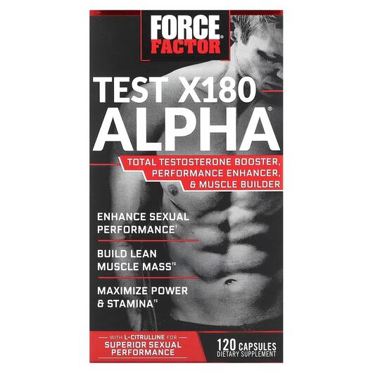Основное фото товара Test X180 Alpha Testosterone Booster, Тестостероновый бустер, 120