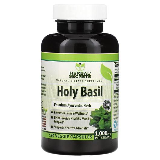 Основное фото товара Herbal Secrets, Базилик, Holy Basil 1000 mg, 120 капсул