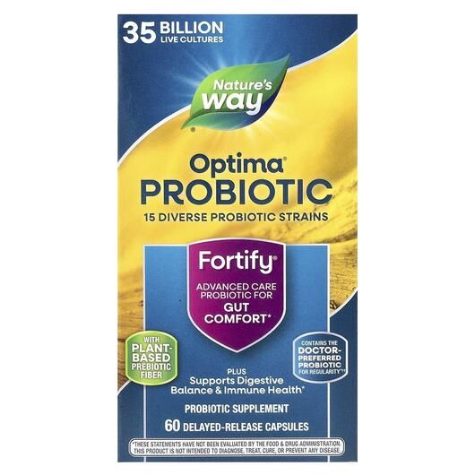 Основное фото товара Nature's Way, Примадофилус, Fortify Optima, 60 капсул