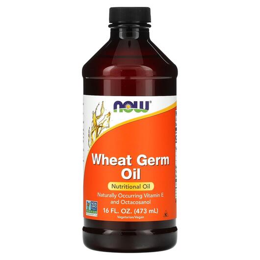 Основне фото товара NOW, Wheat Germ Oil, Масло зародків пшениці, 473 мл