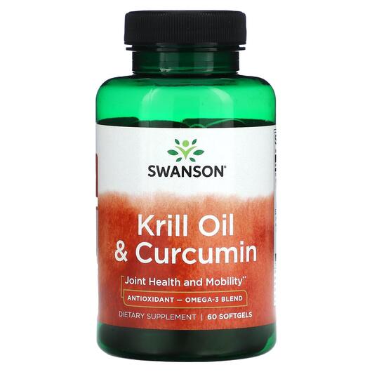 Основное фото товара Swanson, Куркумин, Krill Oil & Curcumin, 60 капсул